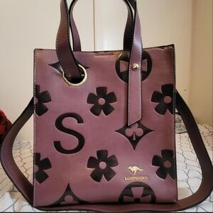 Purple and Black Floral Tote